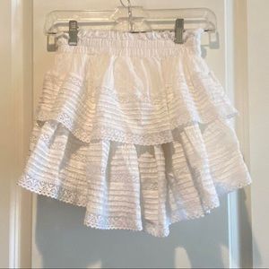 Aerie Rock n Ruffle Skirt - white, size xs